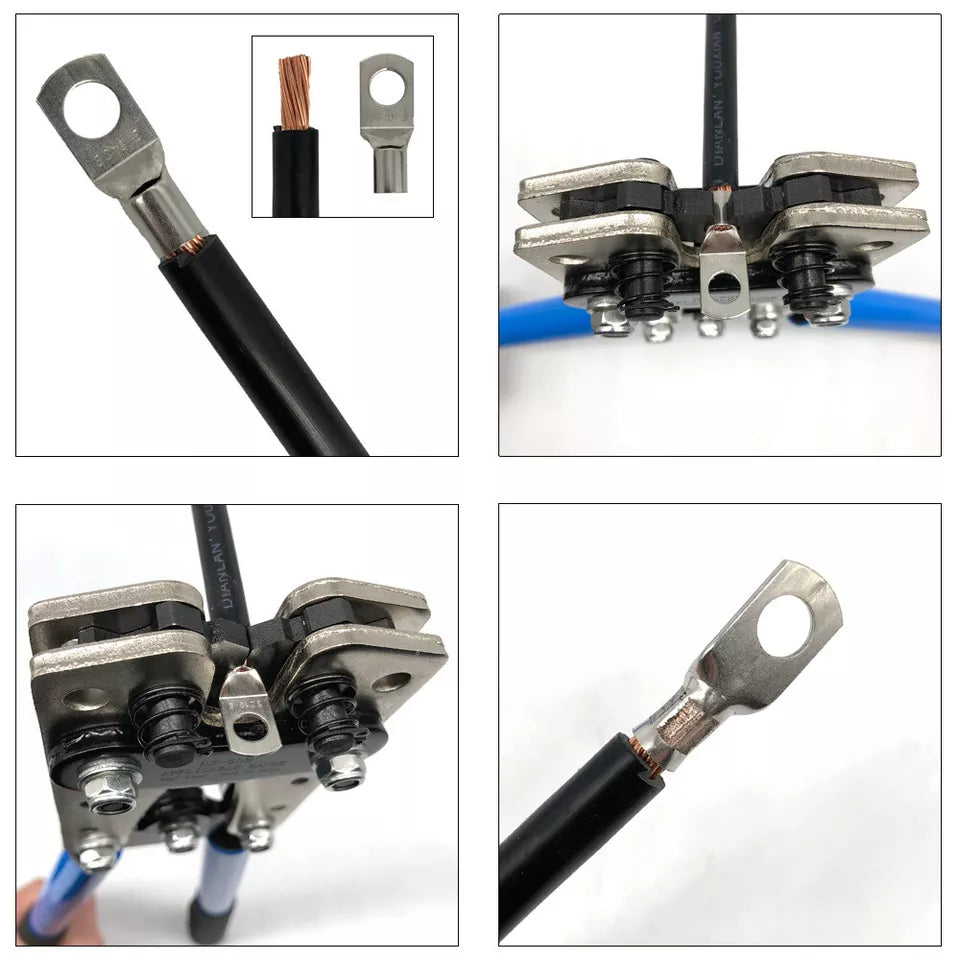 6-50mm² Plug Crimp Tool Wire Crimper Battery Terminal Electric Cable Lug Cutter