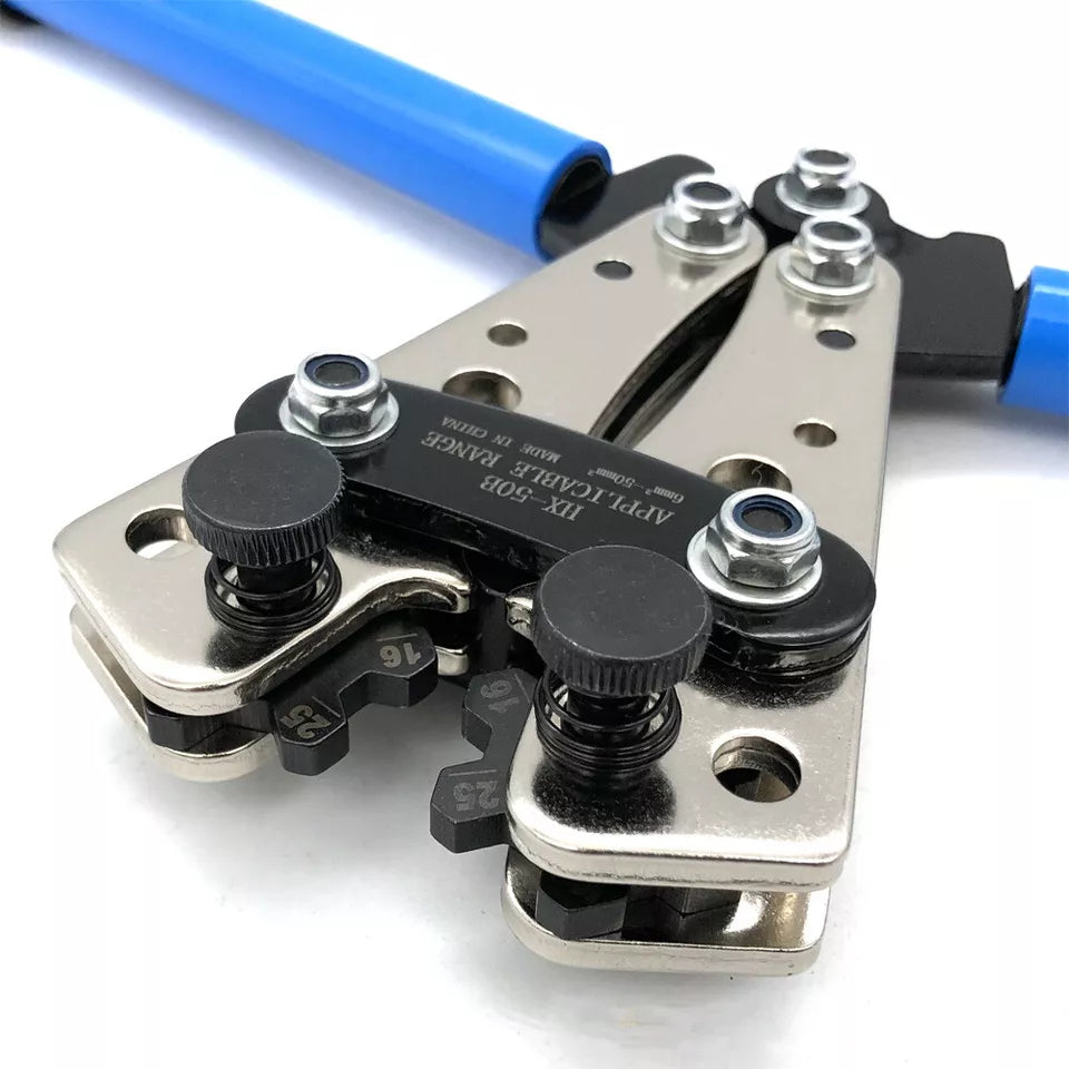 6-50mm² Plug Crimp Tool Wire Crimper Battery Terminal Electric Cable Lug Cutter