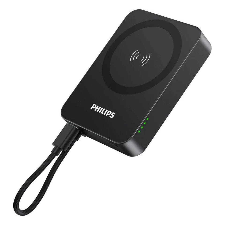 Philips 10000mAh MagSafe Wireless Charging | Portable Power Bank | Fast Charge | Magnetic