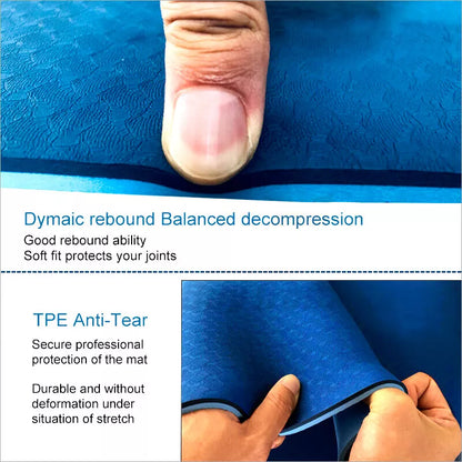 TPE Yoga Mat | Exercise Fitness | Gym Pilates | Non Slip Dual Layer | Eco Friendly