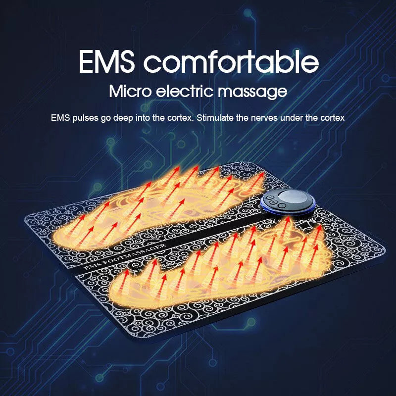 Electric Foot Massager Mat | Relax Muscle Stimulator | USB Recharge Massage Pad | Eight Modes