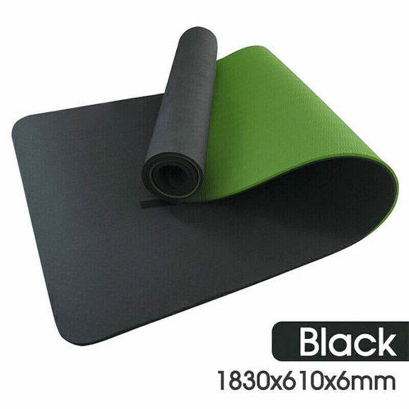 TPE Yoga Mat | Exercise Fitness | Gym Pilates | Non Slip Dual Layer | Eco Friendly