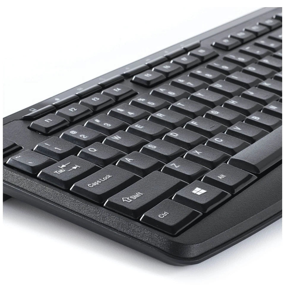 VERBATIM Silent Slim Wireless Blue LED Mouse & Keyboard Set Black