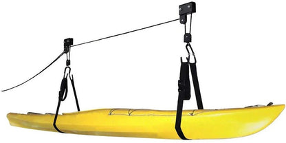 Stainless Steel Kayak/Bike Hoist | Lift Pulley System | Garage Ceiling Storage Rack | Capacity 56.7 Kg (125LBS)