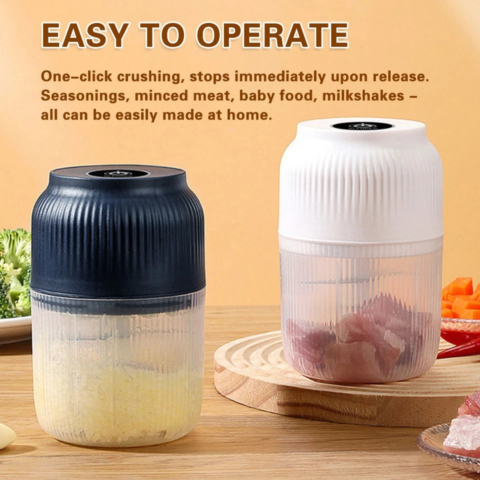 Electric Garlic Chopper | Crusher Food Vegetable Mincer Grinder Blender | HIGH POWER | Blue