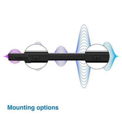 Laser Wireless Bluetooth Stereo Soundbar Speaker w/ Remote Control Black 80cm