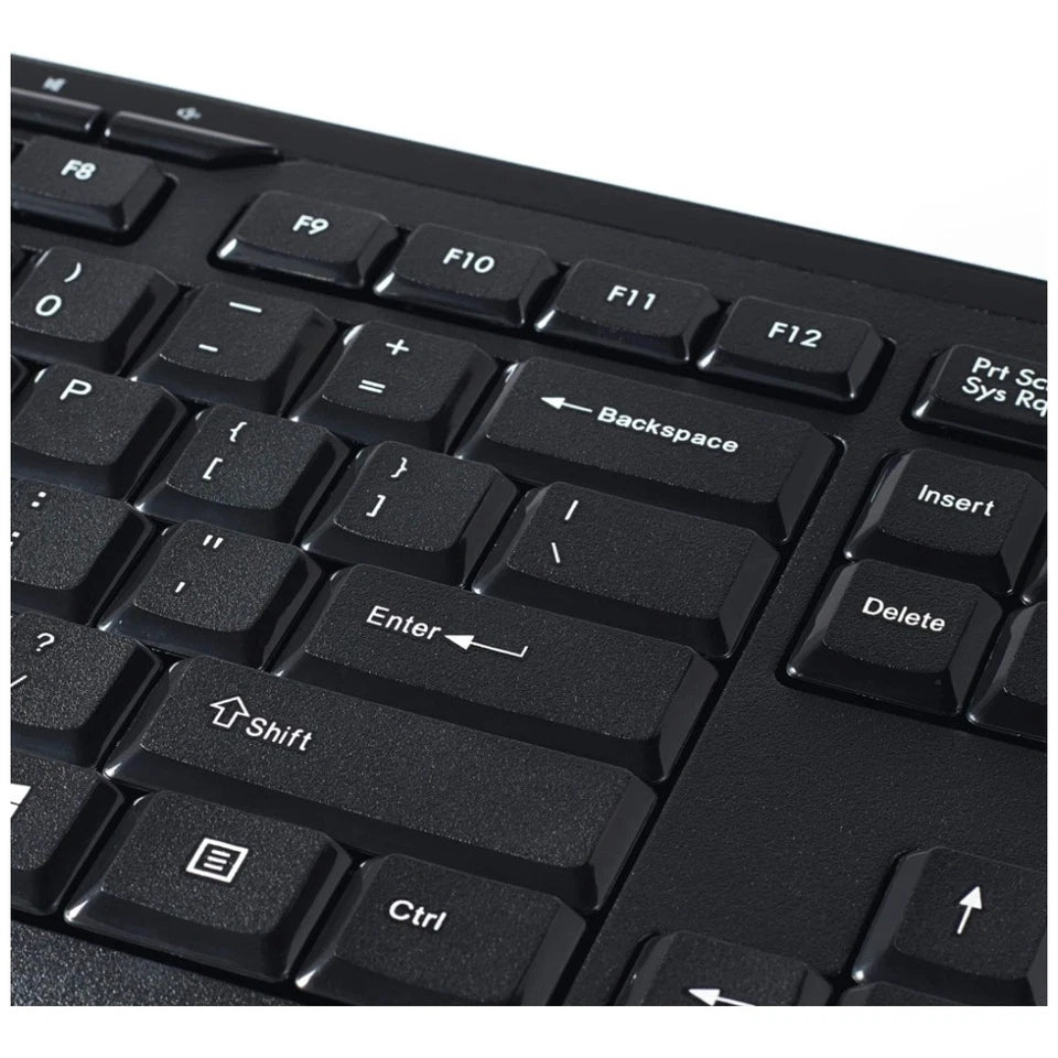 VERBATIM Silent Slim Wireless Blue LED Mouse & Keyboard Set Black