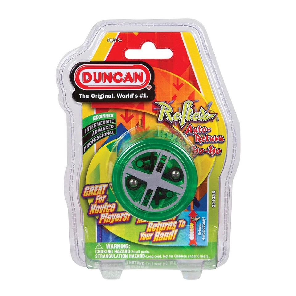 2x Duncan Yo Yo Beginner Reflex Auto Return Kids Classic Round Toy 6y+ Assorted