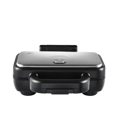 Sunbeam Turbo Crunch 2 Slice Toastie Maker | Stainless Steel | Extra Height Hinge to Hold Bread in Place | Built-in Cord Wrap | Space Saving | Duraceramic Coating