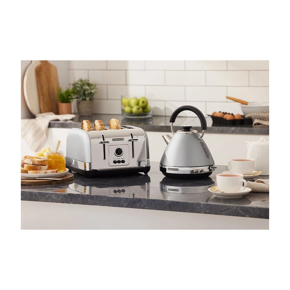 Morphy Richards Venture Pyramid | Electric Kettle 2.2KW 1.5L | Steel-Grey | 360 degree Cordless Base