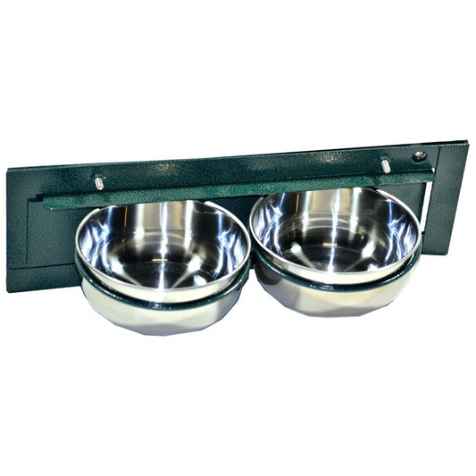 Show Master Twin Swivel Stainless Steel Bird/Animal Feeders Green 6inch