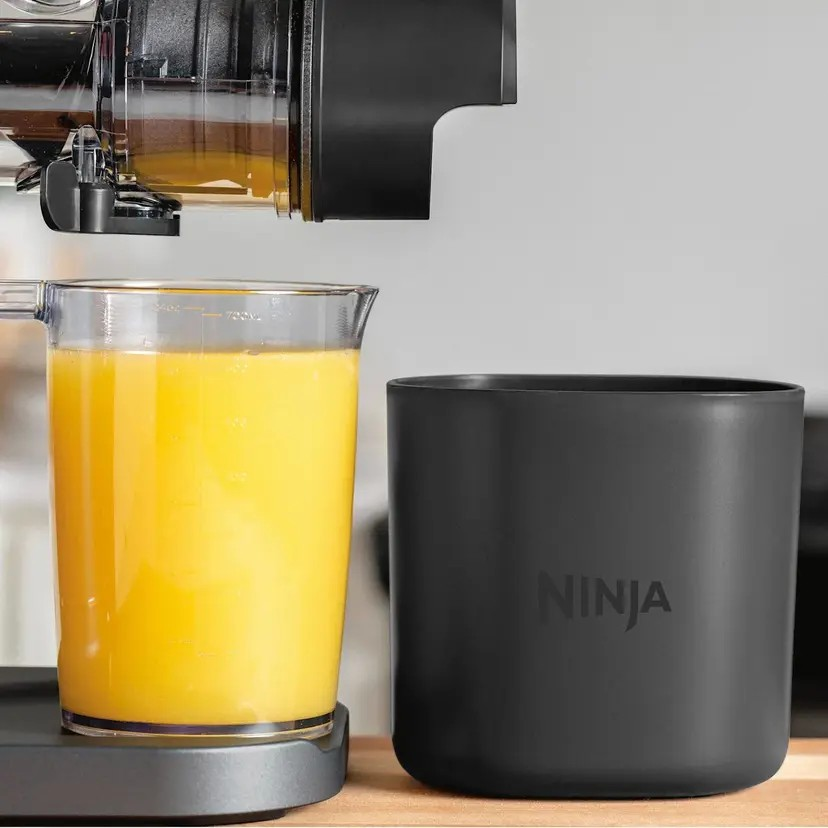 Ninja NeverClog JC151 Cold Press Juicer Grey | NeverClog Cold Press Technology | Anti Drip | Interchangeable Filters | Dishwasher Safe Attachments