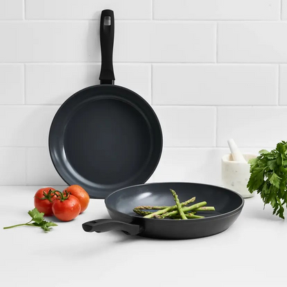 Wolstead Stonetek Ultra | 2pc Frypan Set | 24cm and 30cm Black | Non-stick | free from PFAS, PTFE, PFOA, lead and cadmium