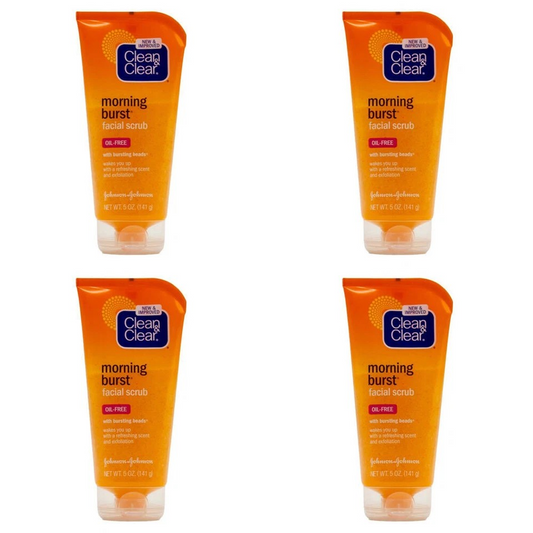 4PK Clean & Clear 141g Facial Scrub Morning Burst Oil Free Skin Care Cleanser