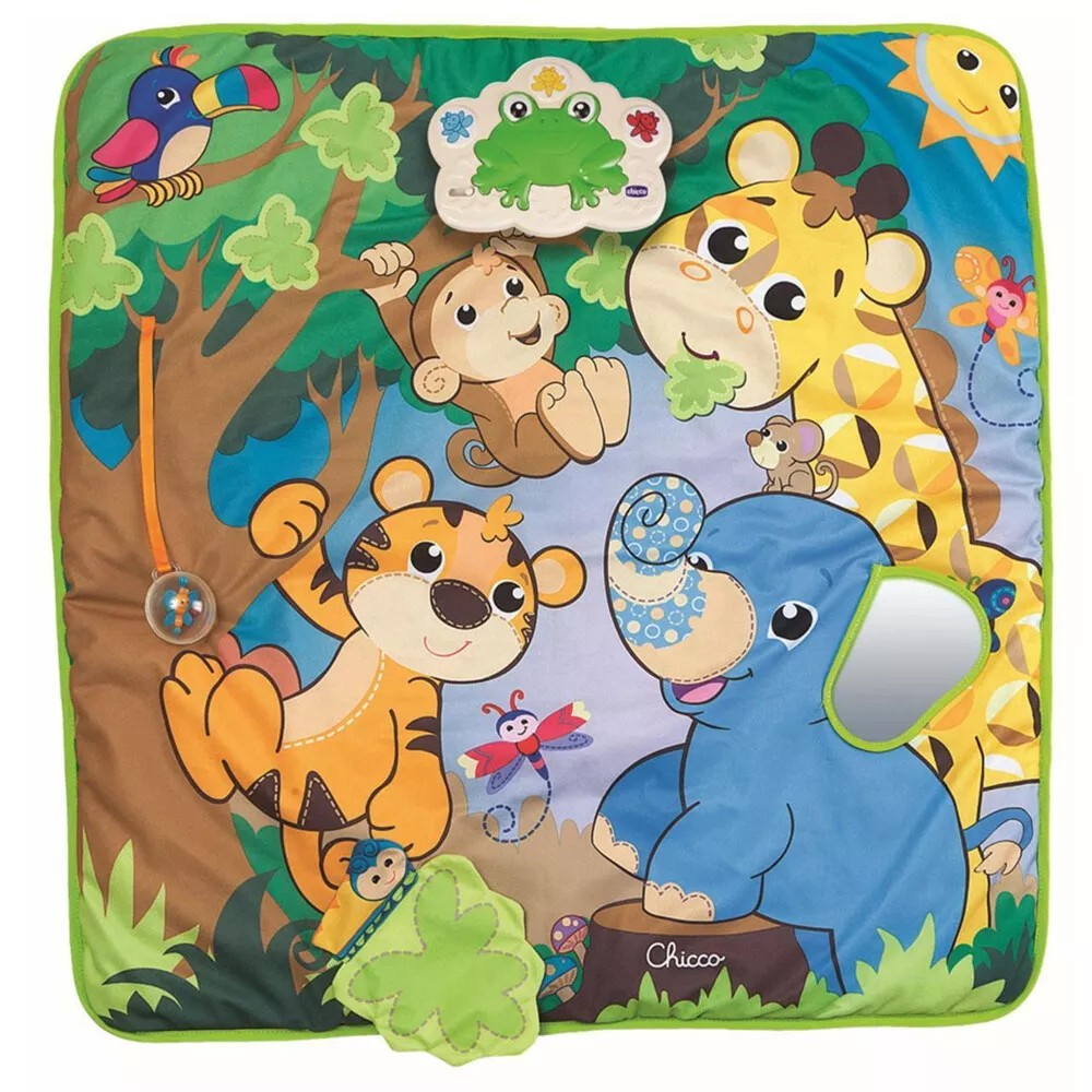 Chicco Toy | 76cm Musical Jungle Play Mat | Music/Light Square Baby Playmat