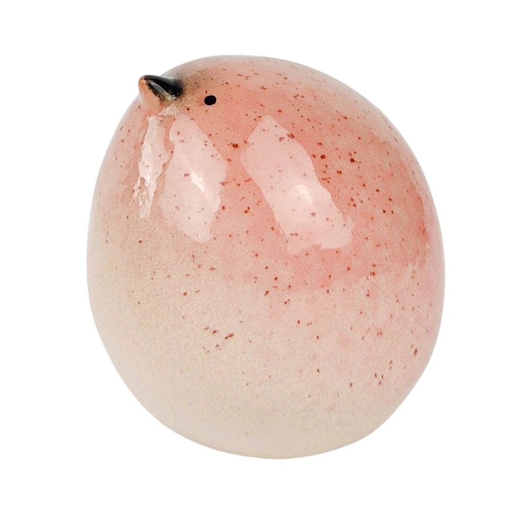 Urban Sculpture | 9cm Fat Bird Ceramic Ornament | Decorative Home/Garden Statue Display Pink