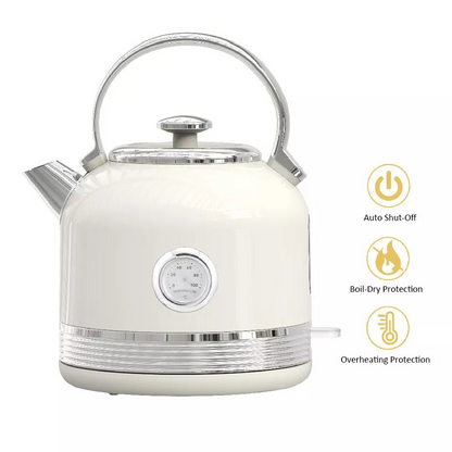 Philex 240V Cordless Stainless Steel Electric Kettle | 1.7L Water Boiler White