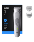 Braun Series 3 Waterproof Body Groomer | SkinGuard Tech | Sensitive Comb & 80-Min Cordless Runtime
