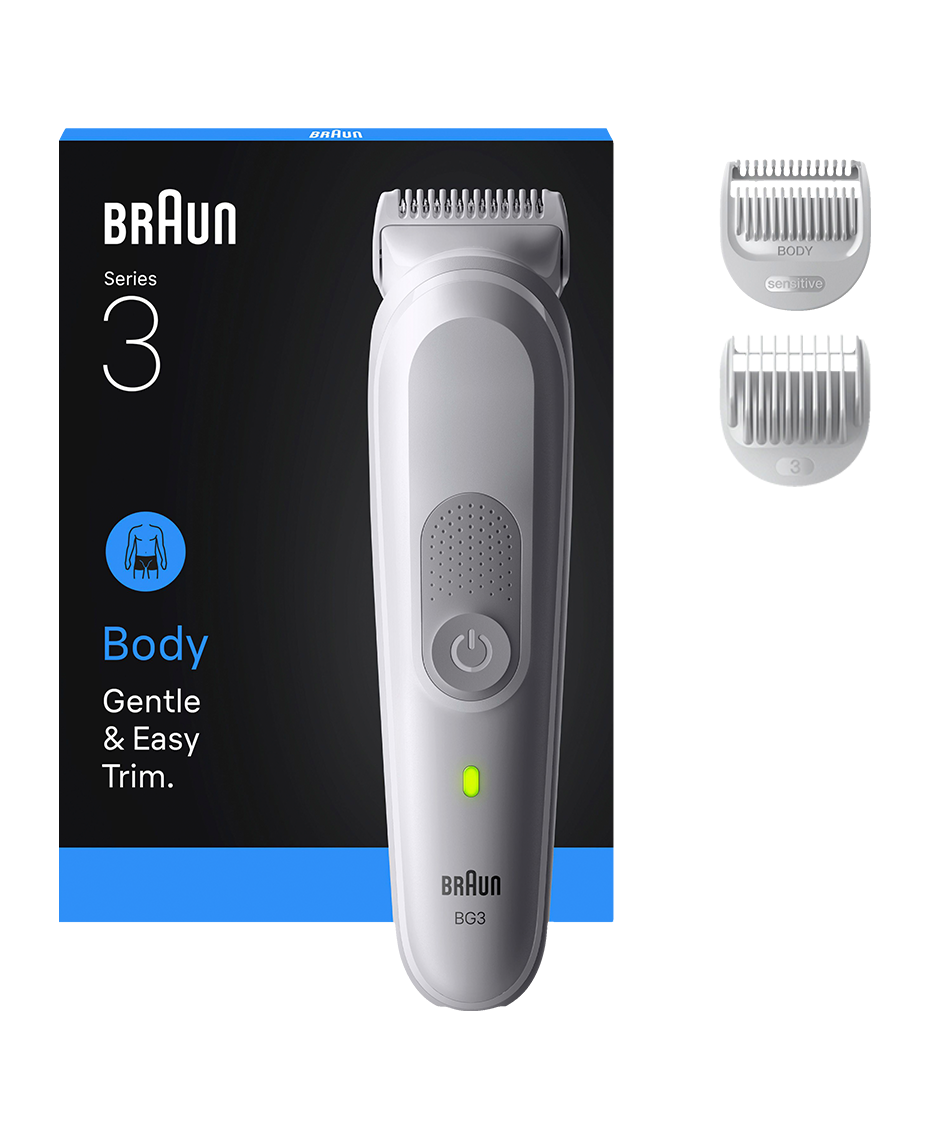 Braun Series 3 Waterproof Body Groomer | SkinGuard Tech | Sensitive Comb & 80-Min Cordless Runtime
