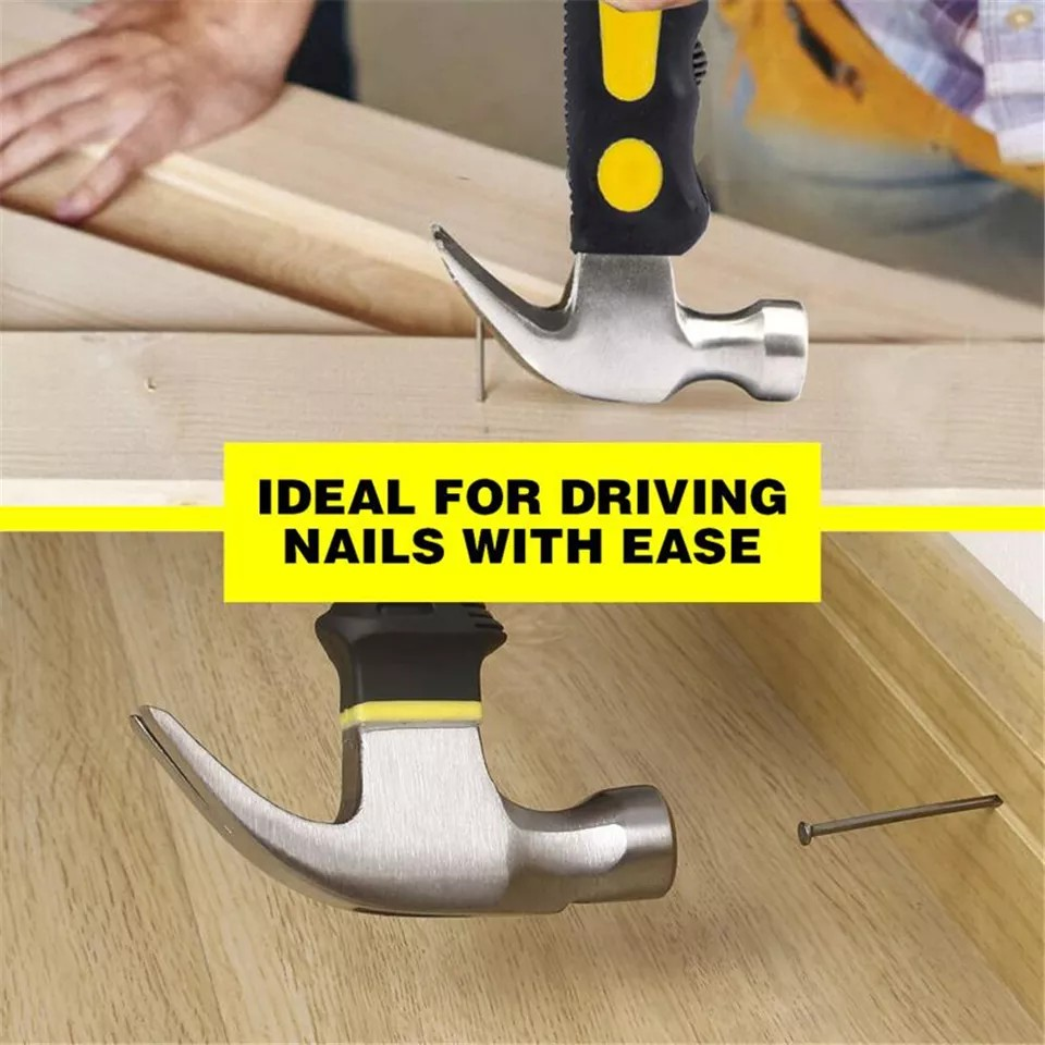 Stubby Claw Hammer Carbon Steel All Purpose Rubber Grip Small Area Shockproof AU