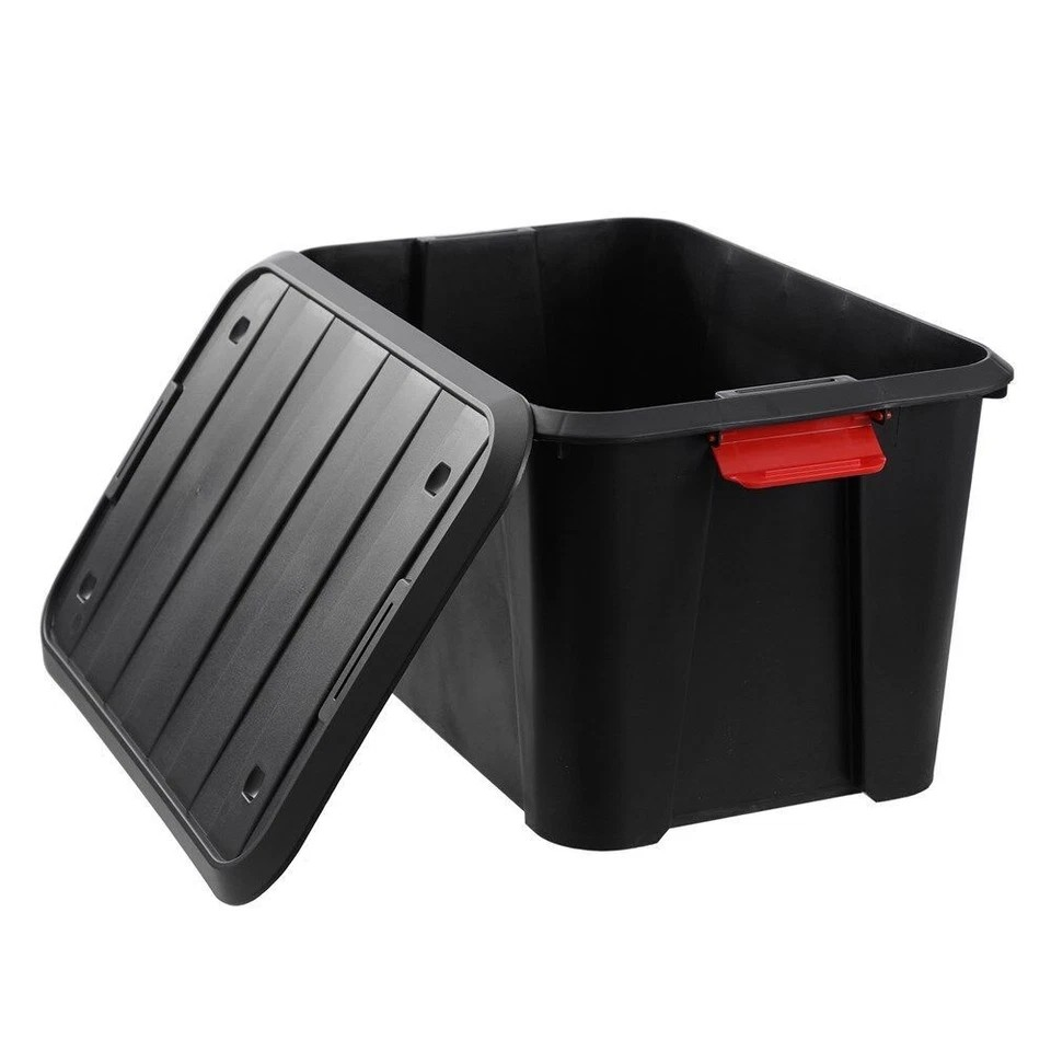 Boxsweden Garaz | Eco Storage Organiser | Box/Tub w/ Wheels 50L | Assorted 4Pk | Clip Lock d