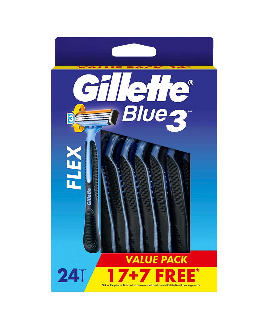 Gillette Blue II Razor 24 Pack Chromium‑coated Comfort Blades | Aloe-Infused Twin Blade Razors | Disposable Razors | High Performance Razor | Everyday Shaving |