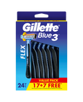 Gillette Blue II Razor 24 Pack Chromium‑coated Comfort Blades | Aloe-Infused Twin Blade Razors | Disposable Razors | High Performance Razor | Everyday Shaving |