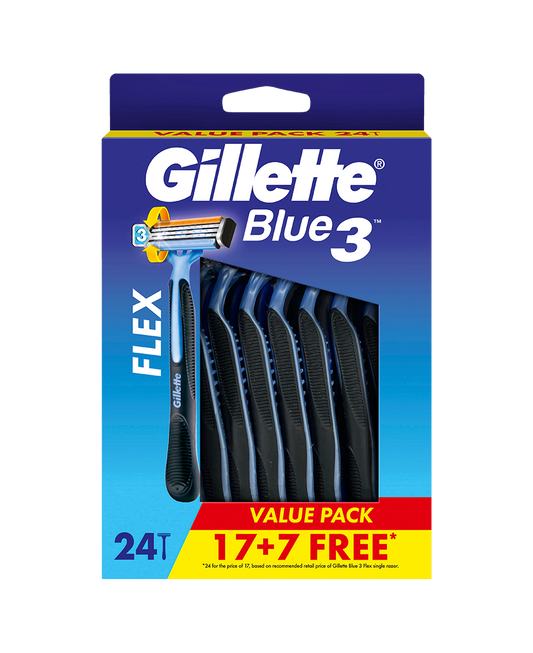 Gillette Blue II Razor 24 Pack | Aloe-Infused Twin Blade Razors | Disposable Razors