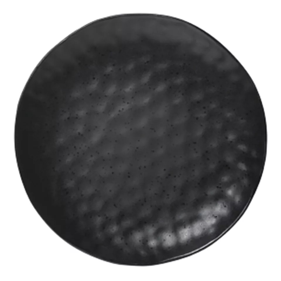 Stoneware Dinner Plate Dish| Round Tableware Black | 4x Ecology Speckle Ebony 27cm