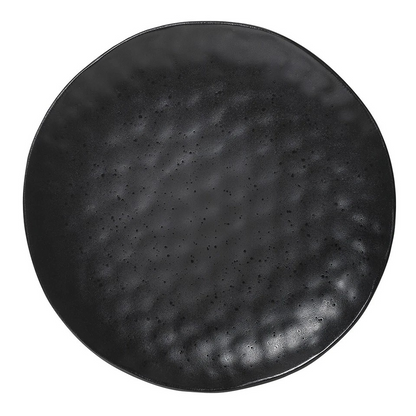 Stoneware Dinner Plate Dish| Round Tableware Black | 4x Ecology Speckle Ebony 27cm