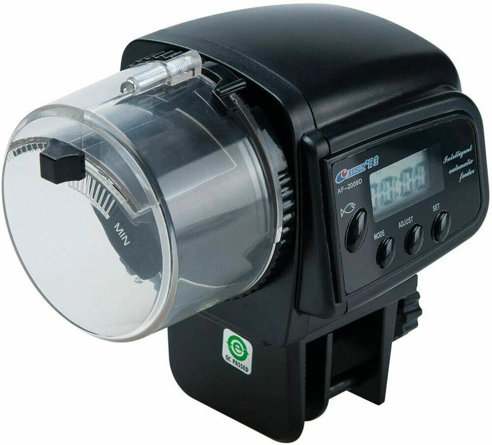 Auto Fish Feeder with Digital Timer | Pond & Aquarium Pet Food Dispenser | Holiday Use | Velcro Strip |
