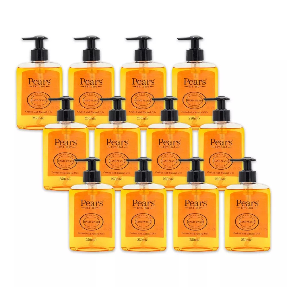 12PK Pears 250ml Hand Wash Soap Skin Cleaning/Washing/Cleansing Liquid w/ Pump