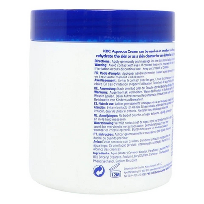 XBC Aquenous Cream | Moisturising Lotion For Dry Skin | 12 Pk x 500ml ea | Fragrance Free