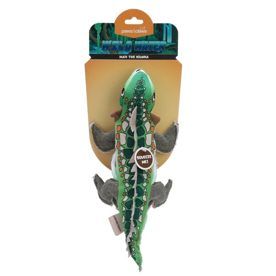Paws & Claws 33cm | Wild Water Animalz Dog/Pet Interactive Squeker Toy | Assorted x2