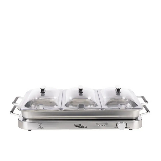 Davis & Waddell 3-in-1 Bain Marie | Warming Tray | Stainless Steel Buffet Style Food Warmer