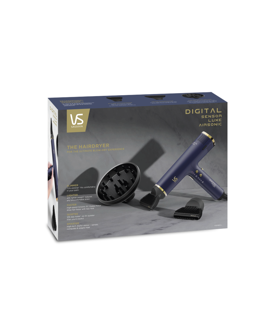 VS Sassoon Digital Sensor Luxe Airsonic Hair Dryer | Airsonic Sensor | Ultra Fast Dryer | 72% Slimmer | 110000 RPM