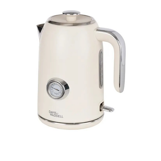 Davis & Waddell Newbury Vintage Electric Kettle | 1.7L Cream | Classic Look Kettle | One touch Switch